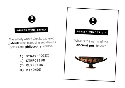 Greek wine trivia card game